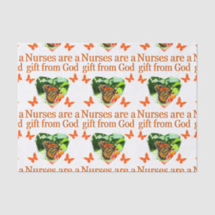 PAPEL DE SEDA BELLO DISEÑO DE ENFERMERÍA DE MARIPOSAS