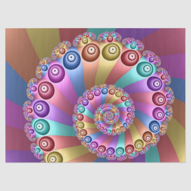 Papel De Seda Bellos colores arcoiris resumen arte fractal (Anverso)