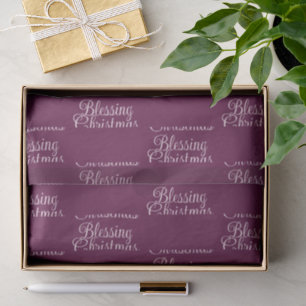 Papel De Seda Bendición de Navidad Profundo tono burgundy navi
