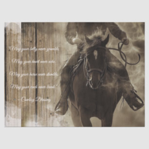 Papel De Seda Bendición Vaquera Hombre Occidental Caballo
