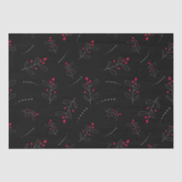 Papel De Seda Berries rojos y deja a Navidades negros