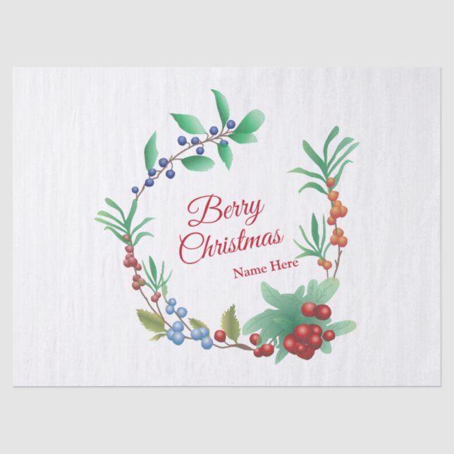 Papel De Seda Berry Navidades Wreath (Anverso)