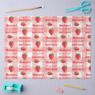 Papel De Seda Berry primer cumpleaños Strawberry primer nombre