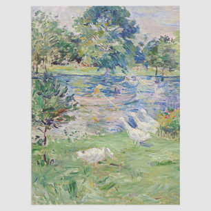 Papel De Seda Berthe Morisot - Muchacha en un bote con gansos