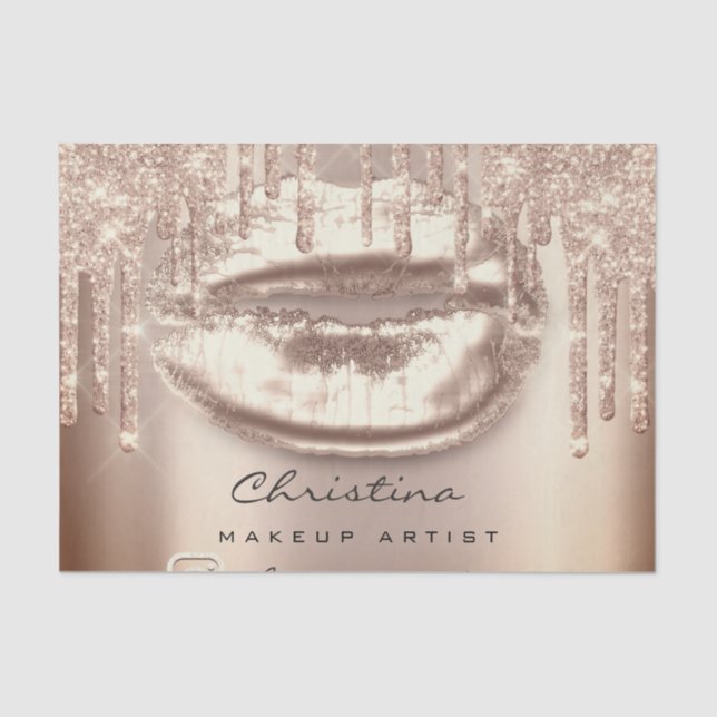 Papel De Seda Besar Labios Rosa Dios Gotea Único Moderno (Anverso)