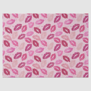 Papel De Seda Beso de Labial Rosa Patrón Sin Costuras