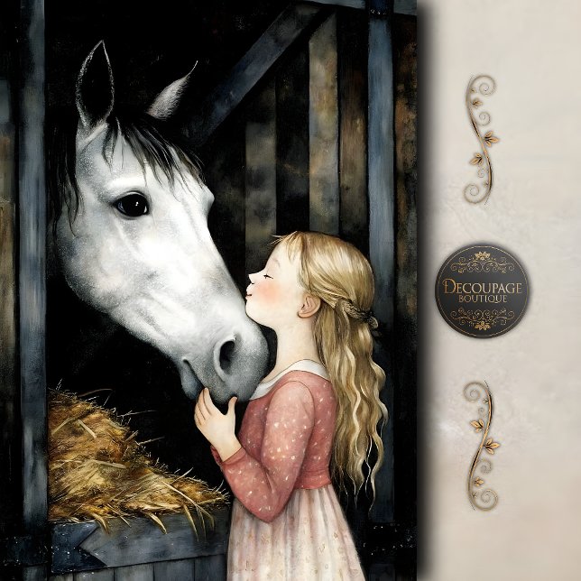 Papel De Seda Beso Dulce Caballo Decoupage (Sweet Horse Kiss Decoupage Tissue Paper)