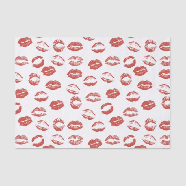 Papel De Seda Beso rojo de los labios (Anverso)