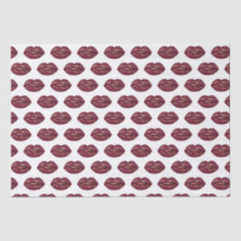 Papel De Seda Besos de los labios rojos blancos