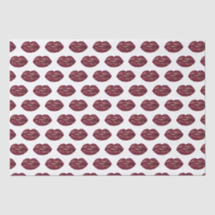 Papel De Seda Besos de los labios rojos blancos