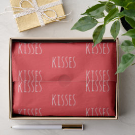 Papel De Seda 'Besos' Rojo Romántico Blanco Día de San Valentín