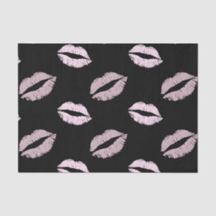 Papel De Seda Besos Rosados Plateados