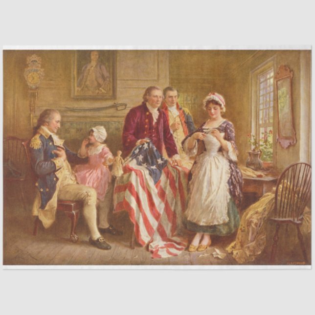 Papel De Seda Betsy Ross, 1777 (Historia de los Estados Unidos)  (Anverso)