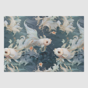 Papel De Seda Betta Fish Blue White