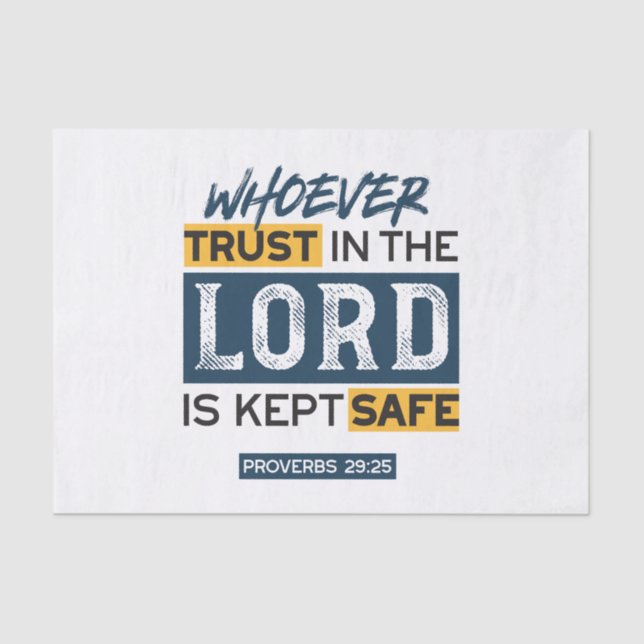 Papel De Seda Bible Quote Art - Proverbs 29:25 Trust in God (Anverso)