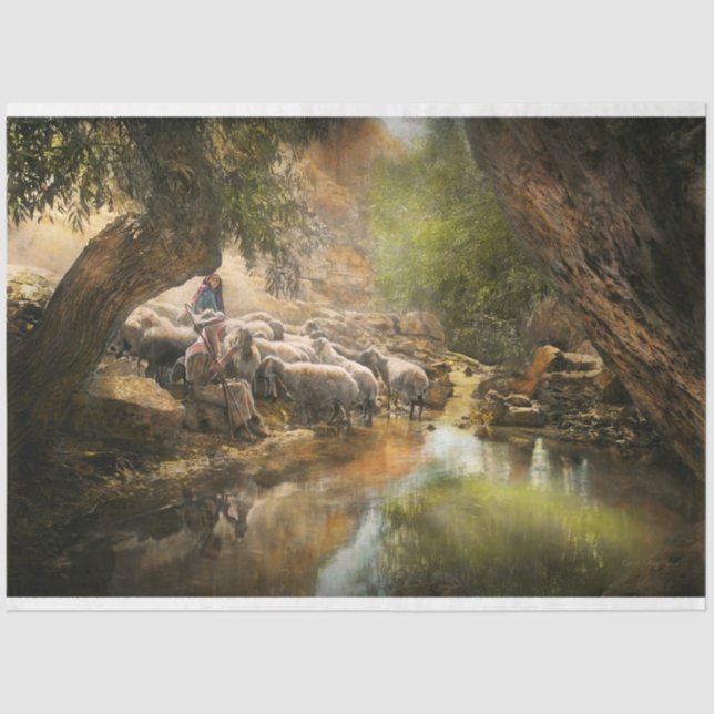 Papel De Seda Biblia - El Señor es mi pastor - 1910 (Anverso)