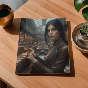 Papel De Seda Bibliotecaria Steampunk Victoriana Antigua Señora 