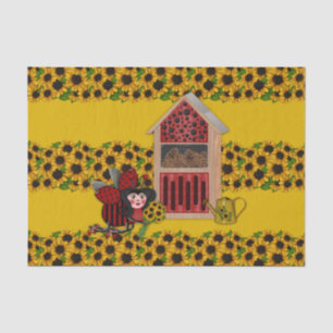 Papel De Seda Bicho de labios, girasoles y casa, amarillo-1-