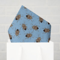 Bichos rosas marrones con estampado azul claro