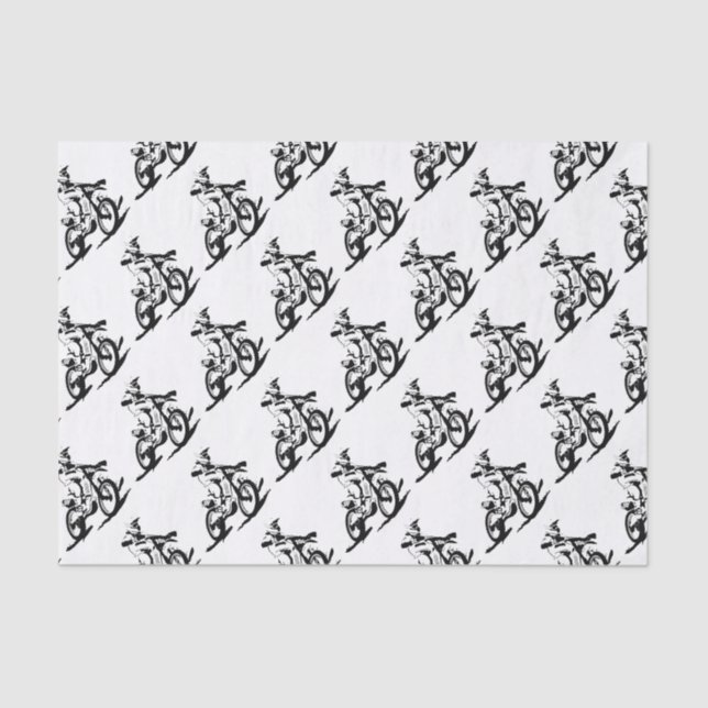 Papel De Seda Bici y jinete simples de Motorcross (Anverso)