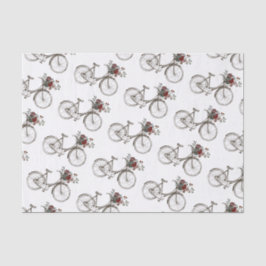 Papel De Seda Bicicleta antigua con cesta de flores