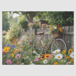 Papel De Seda Bicicleta en Flor