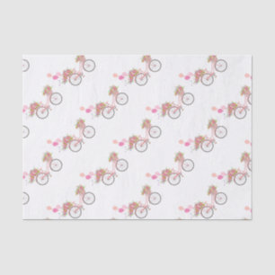 Papel De Seda Bicicleta rosa caprichosa