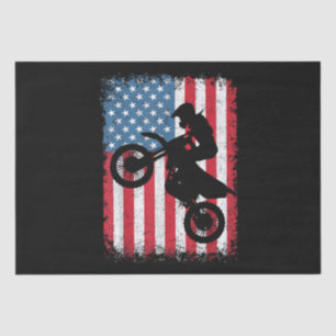 Papel De Seda Bicicleta Sucia Bandera Estadounidense Motocross B