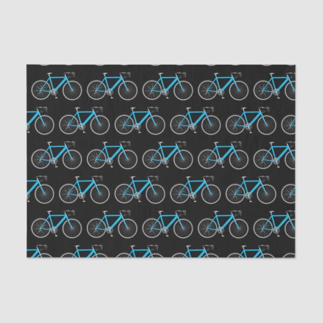 Papel De Seda Bicicleta turquesa en negro (Anverso)