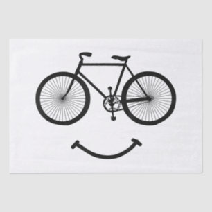 Papel De Seda Bicicleta y sonrisa camiseta ciclismo Tee Shirt Bl