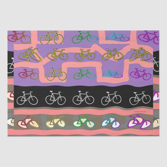 Papel De Seda Bicicletas Multicolor (Anverso)