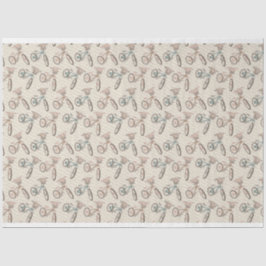 Papel De Seda Bicicletas Retro Pastel Con Flores