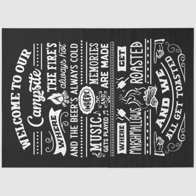 Papel De Seda Bienvenido a nuestro Campsite (Anverso)