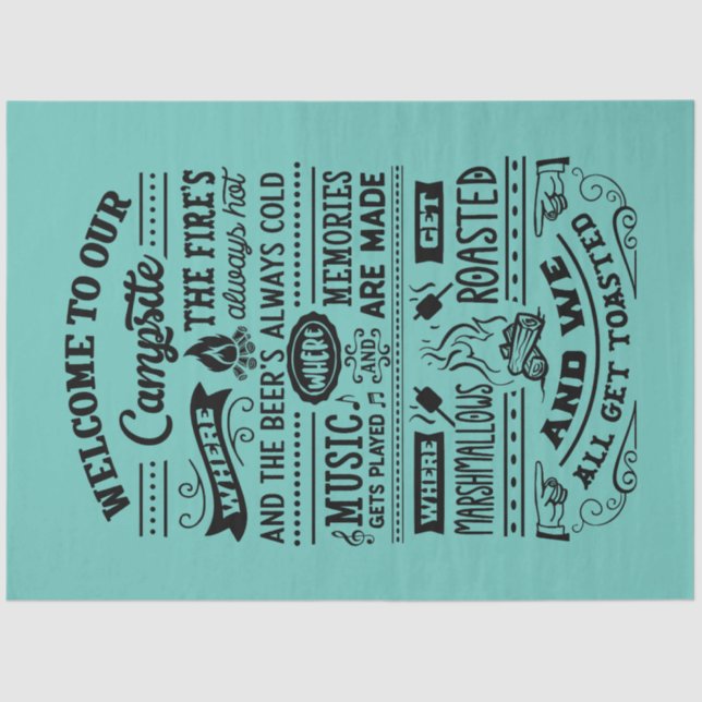 Papel De Seda Bienvenido a nuestro Campsite (Anverso)