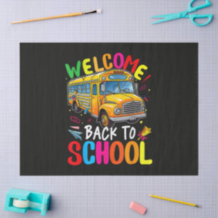 Papel De Seda Bienvenido de vuelta al autobús escolar 1er día de