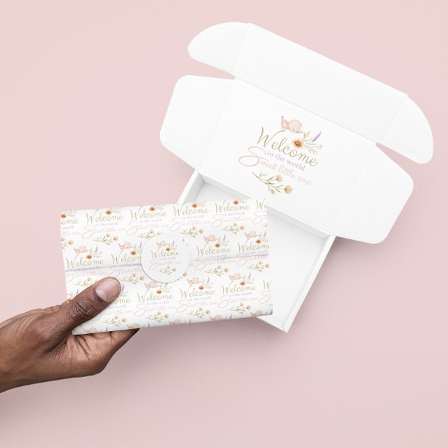 Papel De Seda Bienvenidos Al Documento De Tejido Mundial (Welcome a special little on into the world with this adorable tissue paper! Matching collection! )