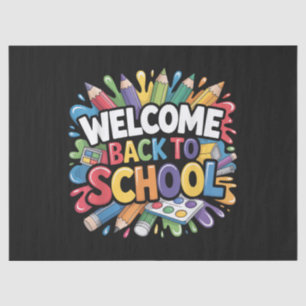 Papel De Seda Bienvenidos de vuelta a la escuela primer día de e