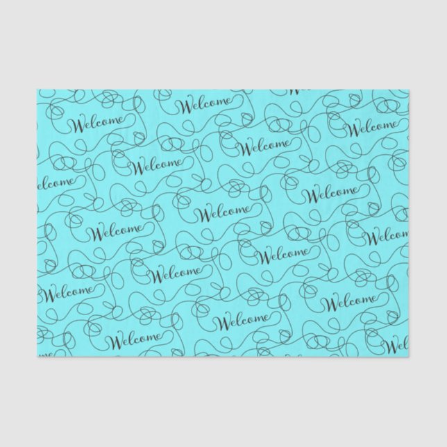 Papel De Seda BIENVENIDOS patrón negro transparente con LINES (Anverso)