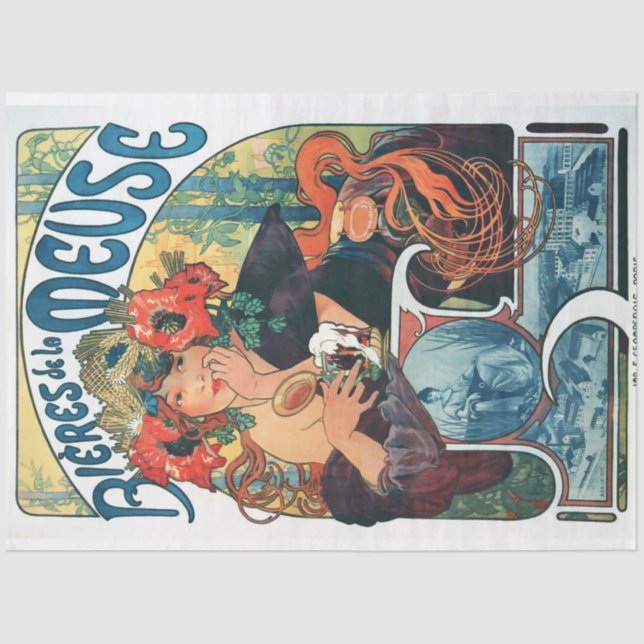 Papel De Seda Bieres de la Meuse, Mucha (Anverso)