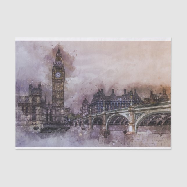 Papel De Seda Big Ben, Westminster Palace, Londres Inglaterra (Anverso)