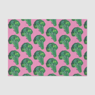 Papel De Seda Big Broccoli Watercolor Pink Gift