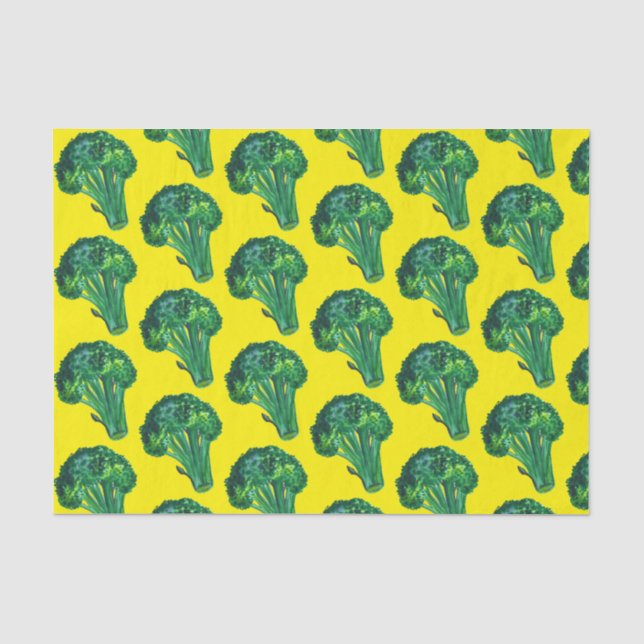 Papel De Seda Big Broccoli Watercolor Yellow Gift (Anverso)
