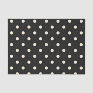 Papel De Seda Big Polka Dots Antiguo Blanco y Negro