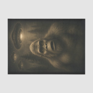 Papel De Seda Bigfoot Sasquatch Alien UFO Funny