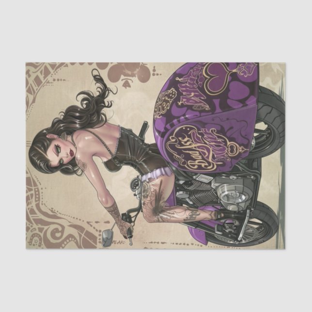 Papel De Seda Biker Babe3 Mal a la edición Ósea (Anverso)