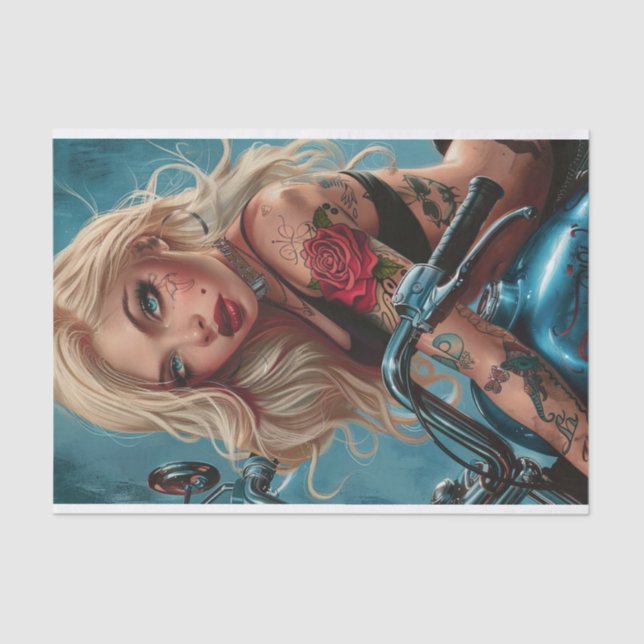 Papel De Seda Biker Babe4 (Anverso)