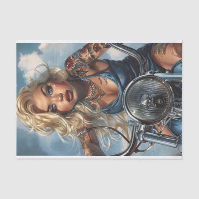 Papel De Seda Biker Babe6 (Anverso)