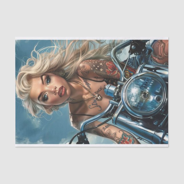 Papel De Seda Biker Babe8 (Anverso)