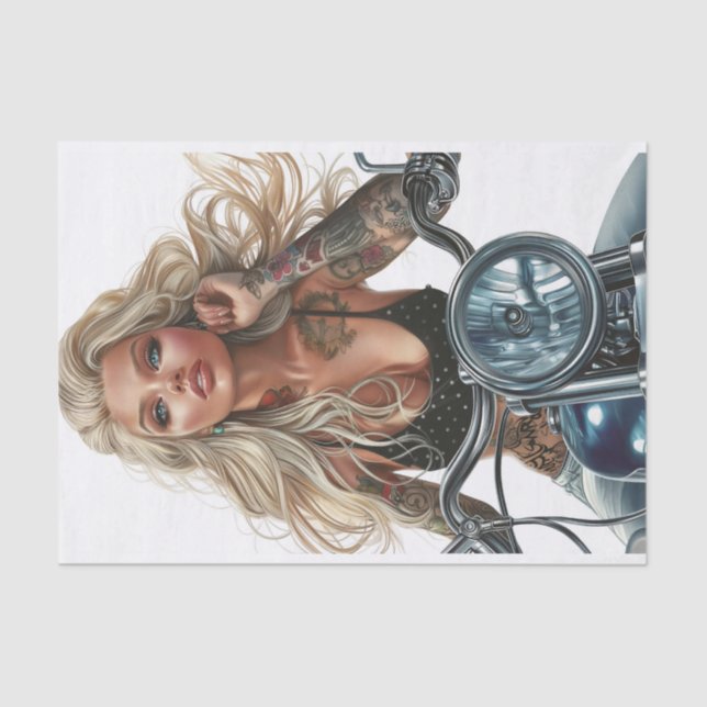 Papel De Seda Biker Babe9 (Anverso)