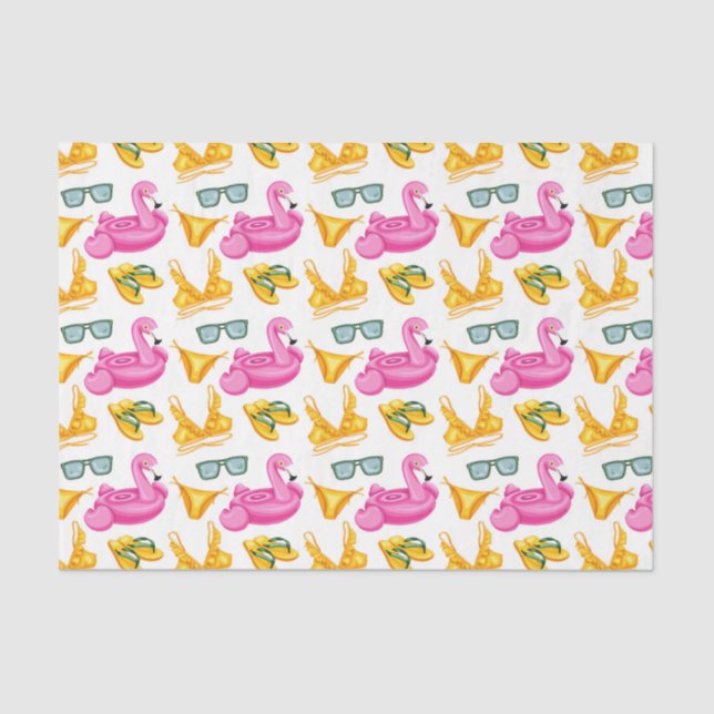 Papel De Seda Bikin amarillo Flamingo rosa (serie 81 rosa) (Anverso)